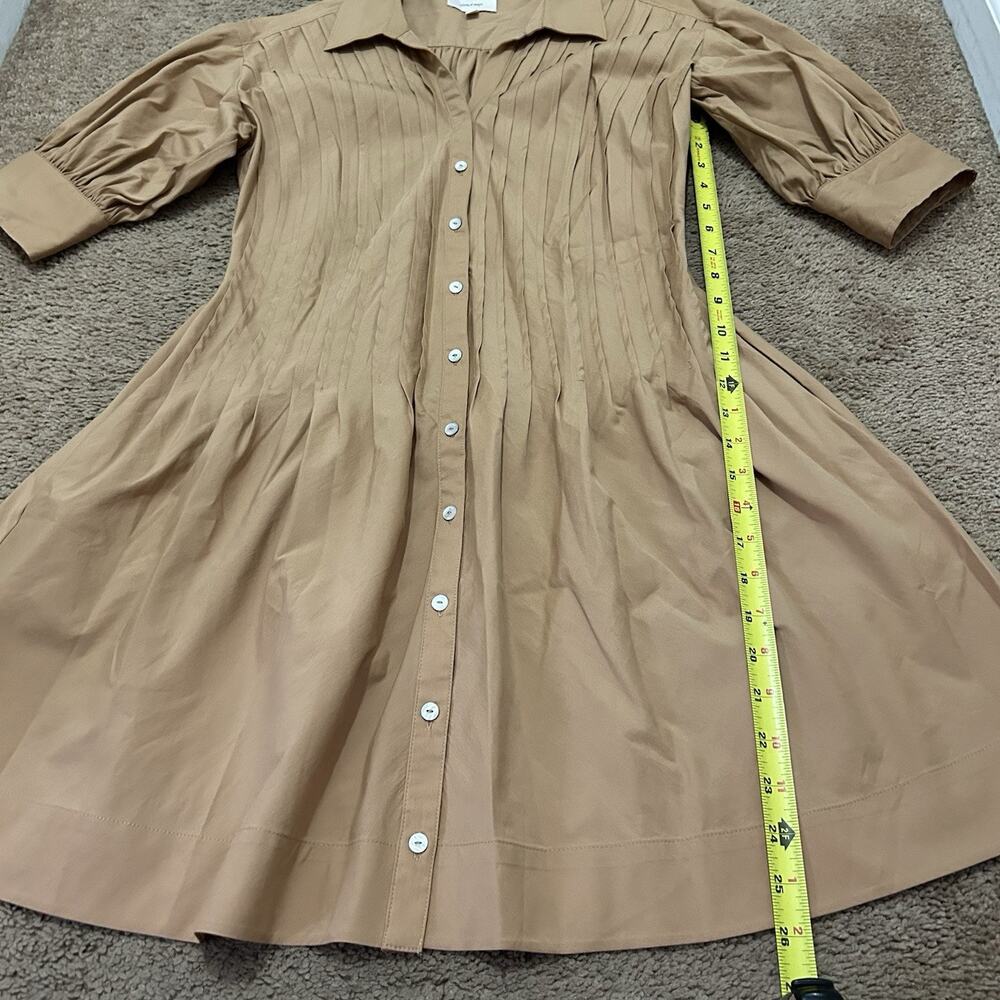 Cinq a Sept Monty Minidress Size 4 Brown Cotton Poplin Pockets Romantic Spring - Picture 3 of 7